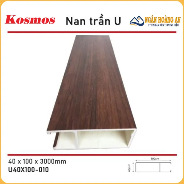 Trần Nan Nhựa Giả Gỗ Kosmos U40X100-010